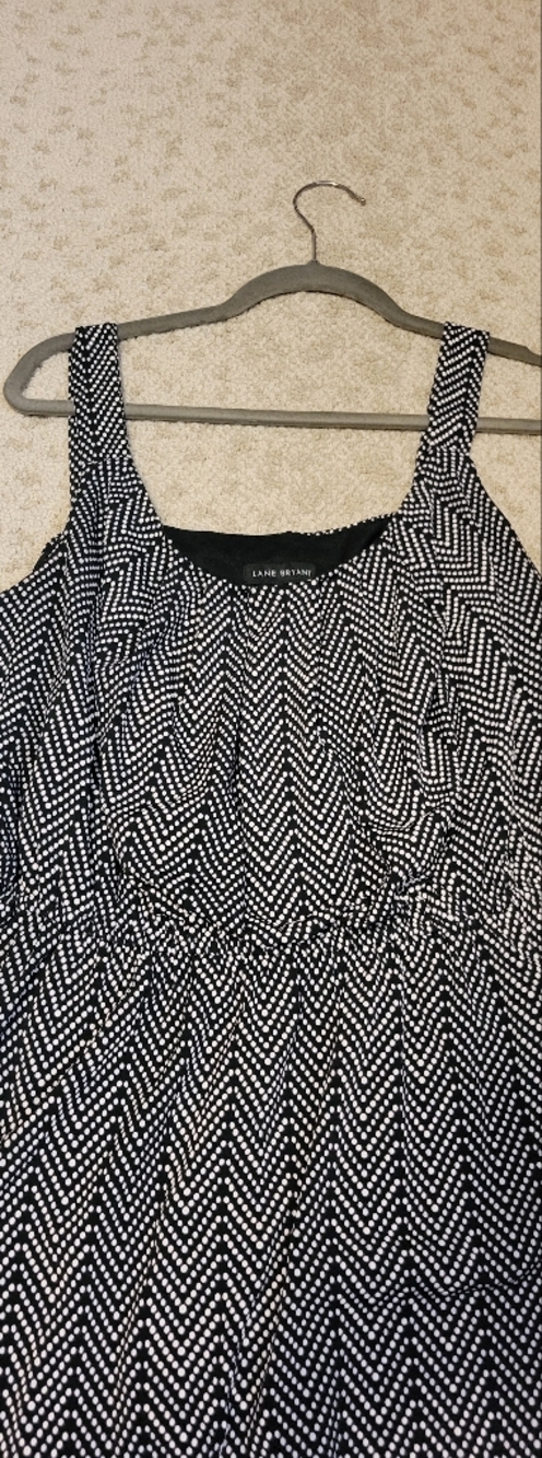 Lane Bryant Black & White Polka Dot Halter Dress 14/16